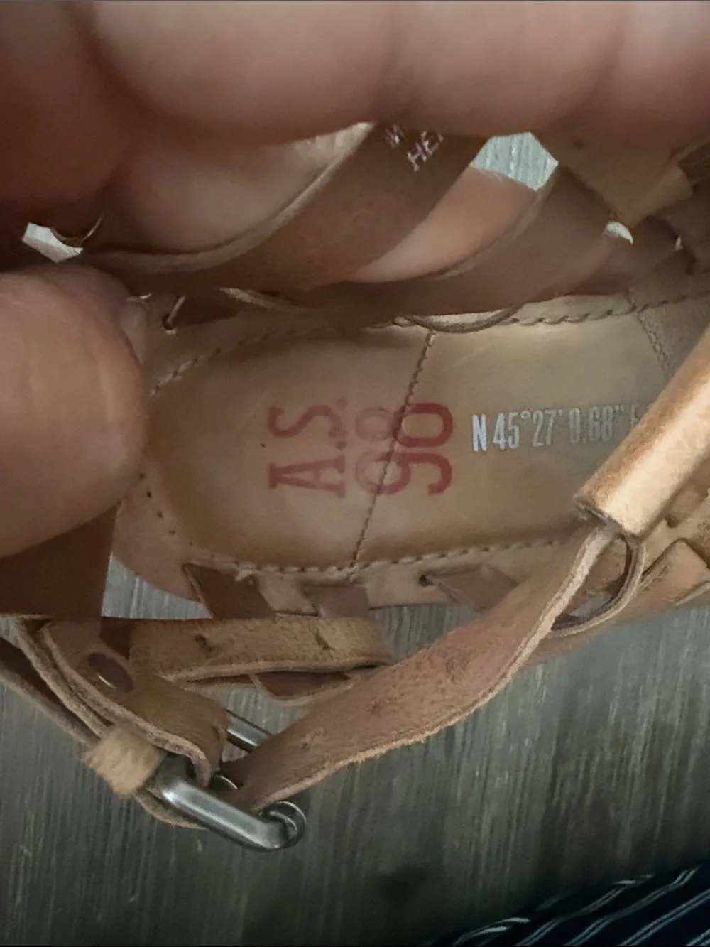 A.S. 98 Ralston Womens Tan Leather Hook & Loop Strap Sandals Shoes